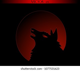 Howling Wolf. Vector Art