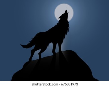 Howling Wolf vector drawing