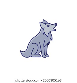 Howling wolf vector illustration: cartoon clipart, line art, and graphic design.






