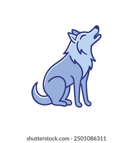 Howling wolf vector illustration: cartoon clipart, line art, and graphic design.






