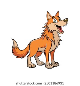 Howling Wolf Vector Illustration - Cartoon, Clipart, and Line Art Design