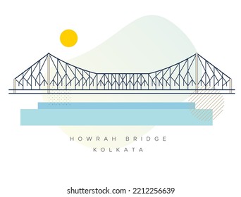 Howrah Bridge Kolkata - Stock Illustration as EPS 10 File 