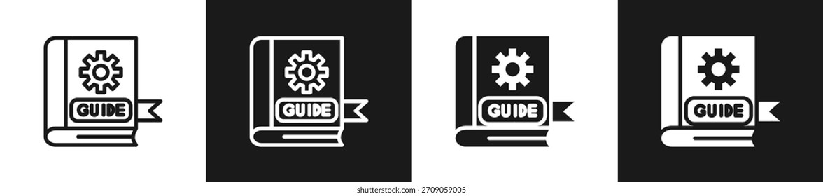 Estilo De Glifo Da Linha N Da Guia Em Plano De Fundo Branco E Preto