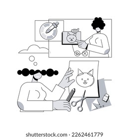 How-to videos abstract concept vector illustration. Education video, modern teaching tool, interactive online learning, DIY blog content, know how to, vlog production service abstract metaphor.