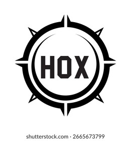 HOX-Briefdesign. Logo-Design der HOX-Brieftechnologie auf weißem Hintergrund. HOX Monogram Logo Design für Unternehmer und Unternehmen.
