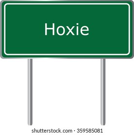 Hoxie , Arkansas, road sign green vector illustration, road table, USA city
