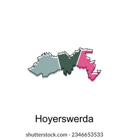 Hoyerswerda world map vector design template, graphic style isolated on white background, suitable for your company