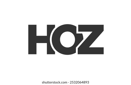 HOZ logo design template with strong and modern bold text. Initial based vector logotype featuring simple and minimal typography. Trendy company identity ideal for businesses brand presence.