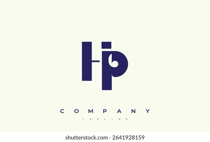 HP Abstract Geometric Logo Design. Modern and elegant logo design with simplistic typography elements, showcasing branding excellence.