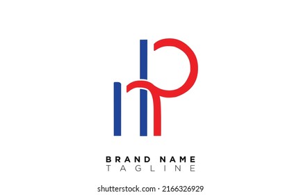 Letras alfabetas HP Iniciales Logotipo Monograma PH, H y P