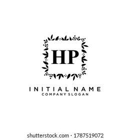 HP Beauty vector initial logo, handwriting logo of initial signature, wedding, fashion, jewerly, boutique, floral and botanical with creative template for any company or business.