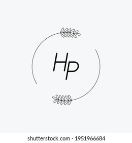 HP Beauty vector initial logo, handwriting logo of initial signature