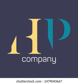 HP company logo design. Monogram letters H and P.