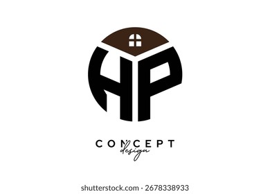 HP Creative Real Estate Monogram Logo Design in Kreisform