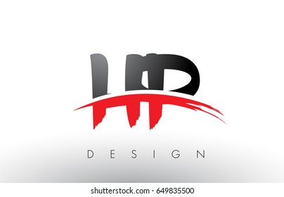 HP H P Brush Logo Letters Design with Red and Black Colors and Brush Letter Concept.