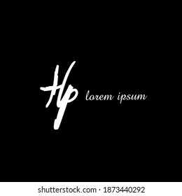 HP H P Initial handwriting creative fashion elegant design logo template vector
