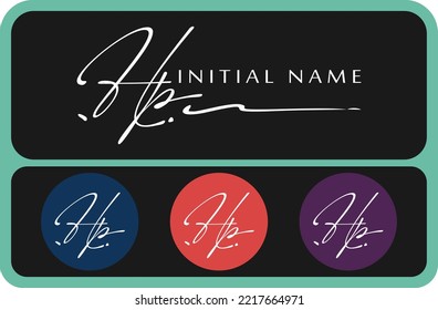 Hp H p initial handwriting Hp initial handwriting signature logo template vector hand lettering for designs or for identity