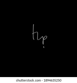 hp handwritten logo for identity Black background