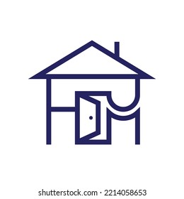 HP House Logo. PH House Logo. Real Estate Logo. Minimal House Logo. Simple House