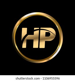 Logotipo del logotipo de la empresa en círculo inicial dorado