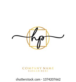 HP Initial handwriting logo template