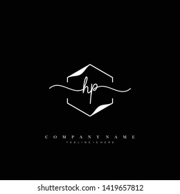 HP initial handwriting logo template vector