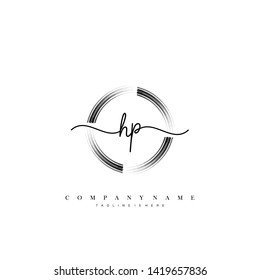 HP initial handwriting logo template vector