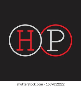 HP Initial letter linked circle capital monogram logo modern template