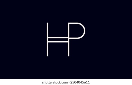 HP initial letter logo design. HP logo design vector in black background.