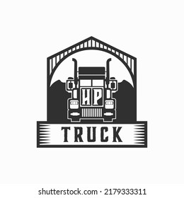 HP Initial Letter Truck Logo Design Simple Stock Vector