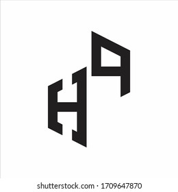 HP Initial Letters logo monogram with up to down style