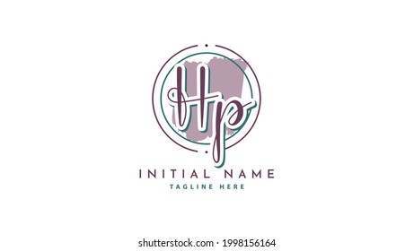 HP Initials, handwriting logo vector