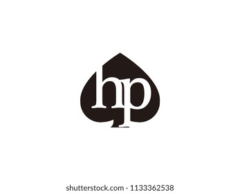 The hp initials logo inside the black shovel