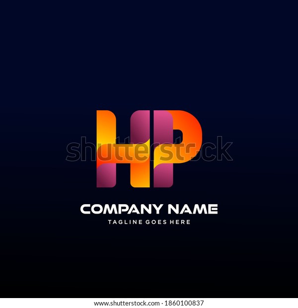 Hp Letter Initial Logo Vector Colorful Stock Vector (Royalty Free