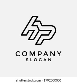 HP letter logo, a combination of the letters H and P with a masculine and sporty impression. editable and easy to custom
