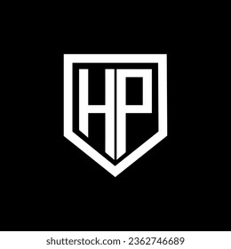HP letter logo design with black background in illustrator. Vector logo, calligraphy designs for logo, Poster, Invitation, etc.