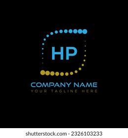 HP letter logo design on black background. HP creative initials letter logo concept. HP unique design.
