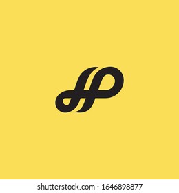 hp letter vector logo design