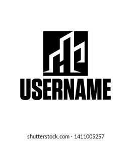 hp logo concept black and white
