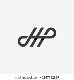 HP logo. infinity H and P letter icon. modern logotype concept in line art style