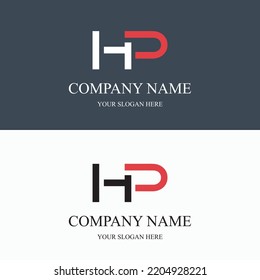 Logo de HP letra inicial logotipo real de lujo. símbolo de plantilla. logo moderno de lujo dorado. marca de marca monograma abstracto vectorial de letra de marca. icono negocio monograma boutique tipo de letra Clothing minimalista.
