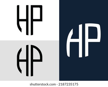 HP modern initial letter logo design vector bundle. It will be suitable for which company or brand name start those initial.