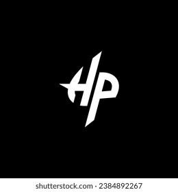 HP monogram esport logo design with cool shape concept in vector