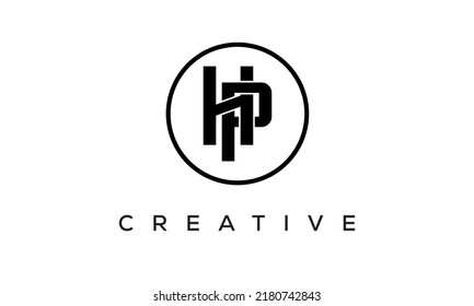 HP monogram. initial letters HP eye-catching Typographic logo design with circle, very creative stylish lettering logo icon for your business and company