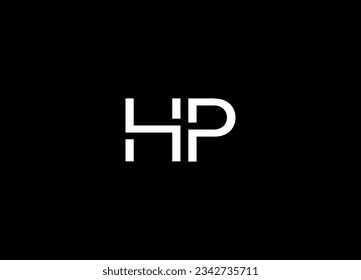 Diseño de logotipo de monograma de HP y diseño de logotipo de letras