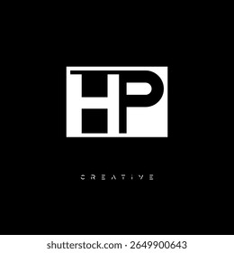 HP Negative Space Monogram – Minimalist Black and White Letter mark Logo for Creative Branding, Fashion Identity and Modern Design Concepts
