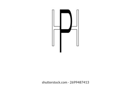 MONOGRAMA DEL LOGOTIPO DE LA LETRA ABSTRACTAS DE HP, PH