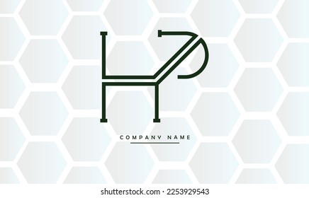 Monograma con el logotipo de las letras abstractas HP y PH