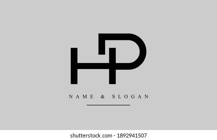 HP PH abstract vector logo monogram template