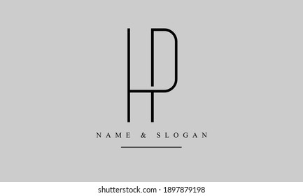 HP PH abstract vector logo monogram template